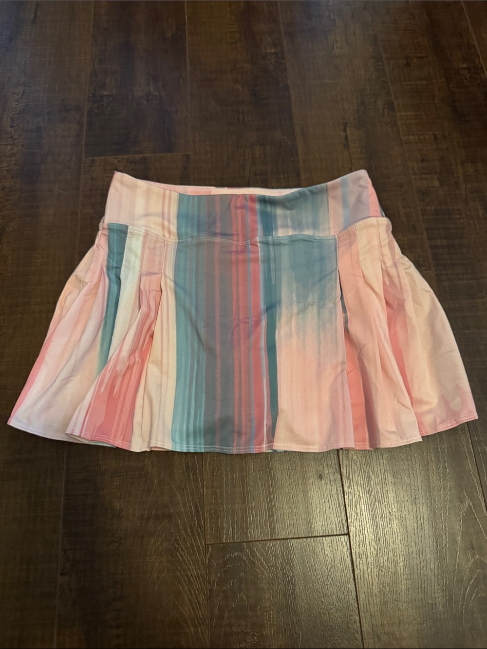 Pink Multicolor Pleated Mini tennis Skirt